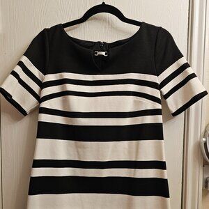 White House Black Market Black & White Striped Shift Dress – Size 6